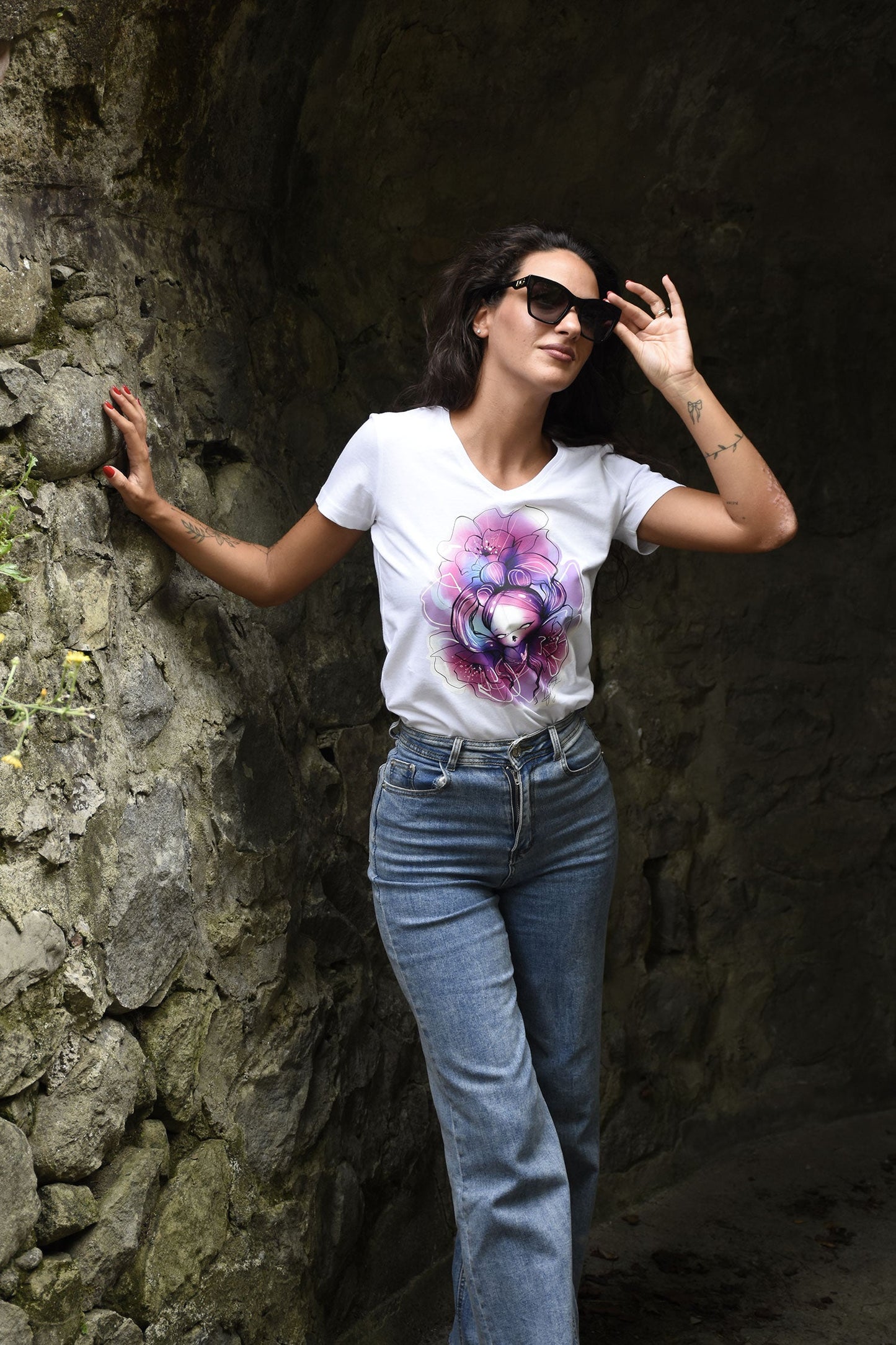 T-SHIRT ORIGINAL DESIGN CHERRY BLOOM "FLOWER DOLL"