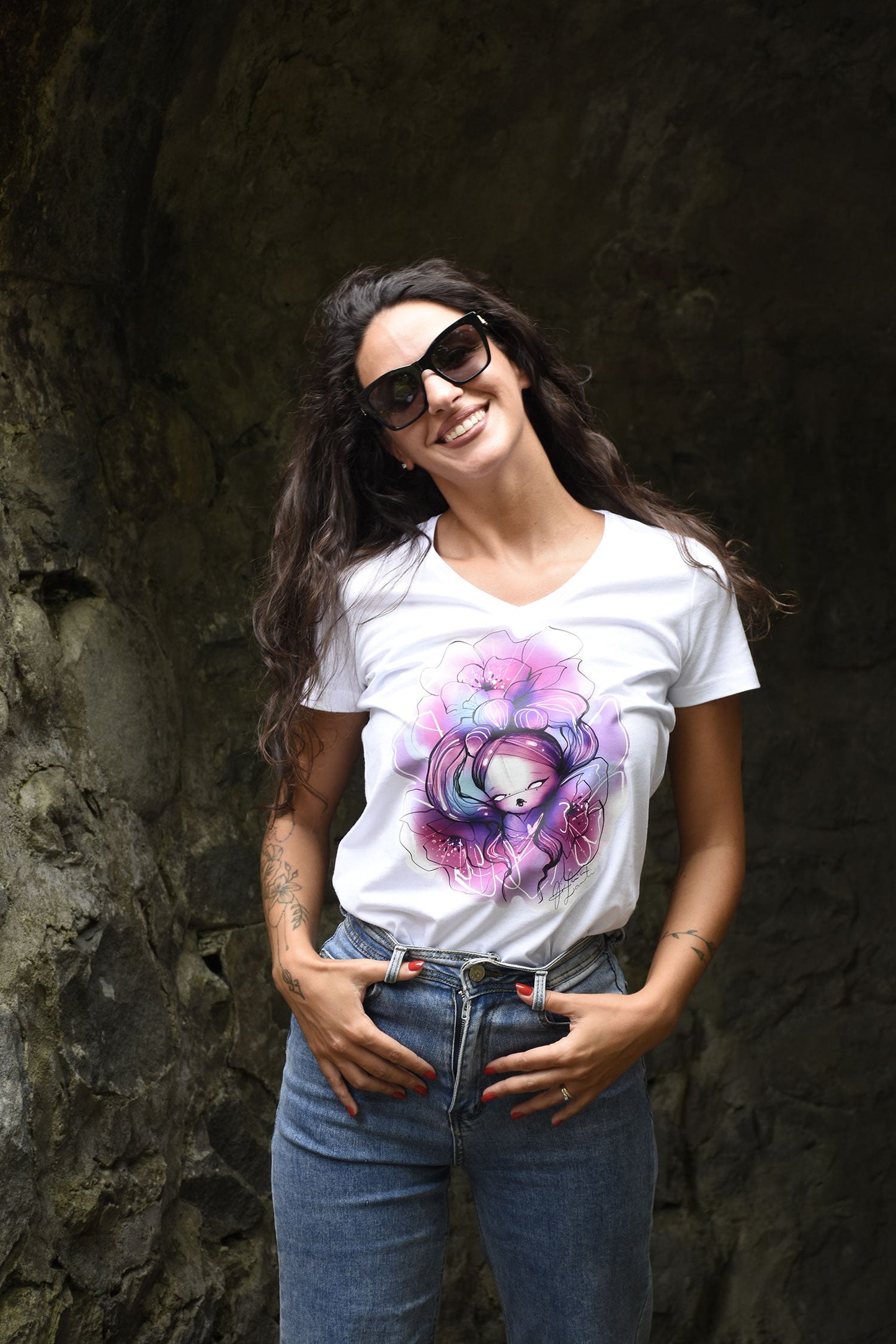 T-SHIRT ORIGINAL DESIGN CHERRY BLOOM "FLOWER DOLL"