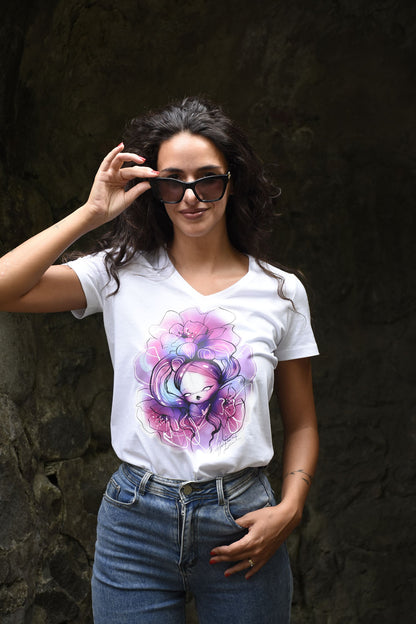 T-SHIRT ORIGINAL DESIGN CHERRY BLOOM "FLOWER DOLL"