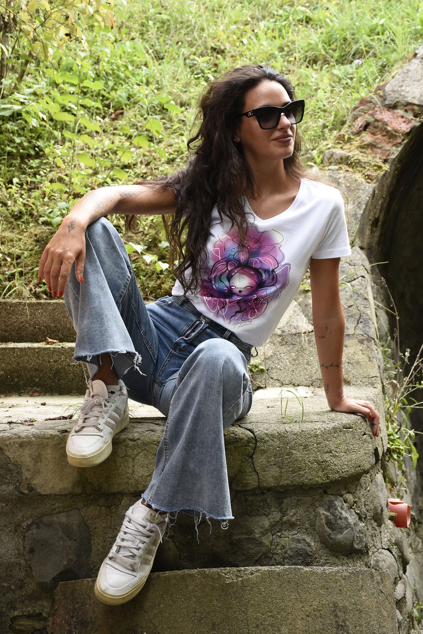 T-SHIRT ORIGINAL DESIGN CHERRY BLOOM "FLOWER DOLL"