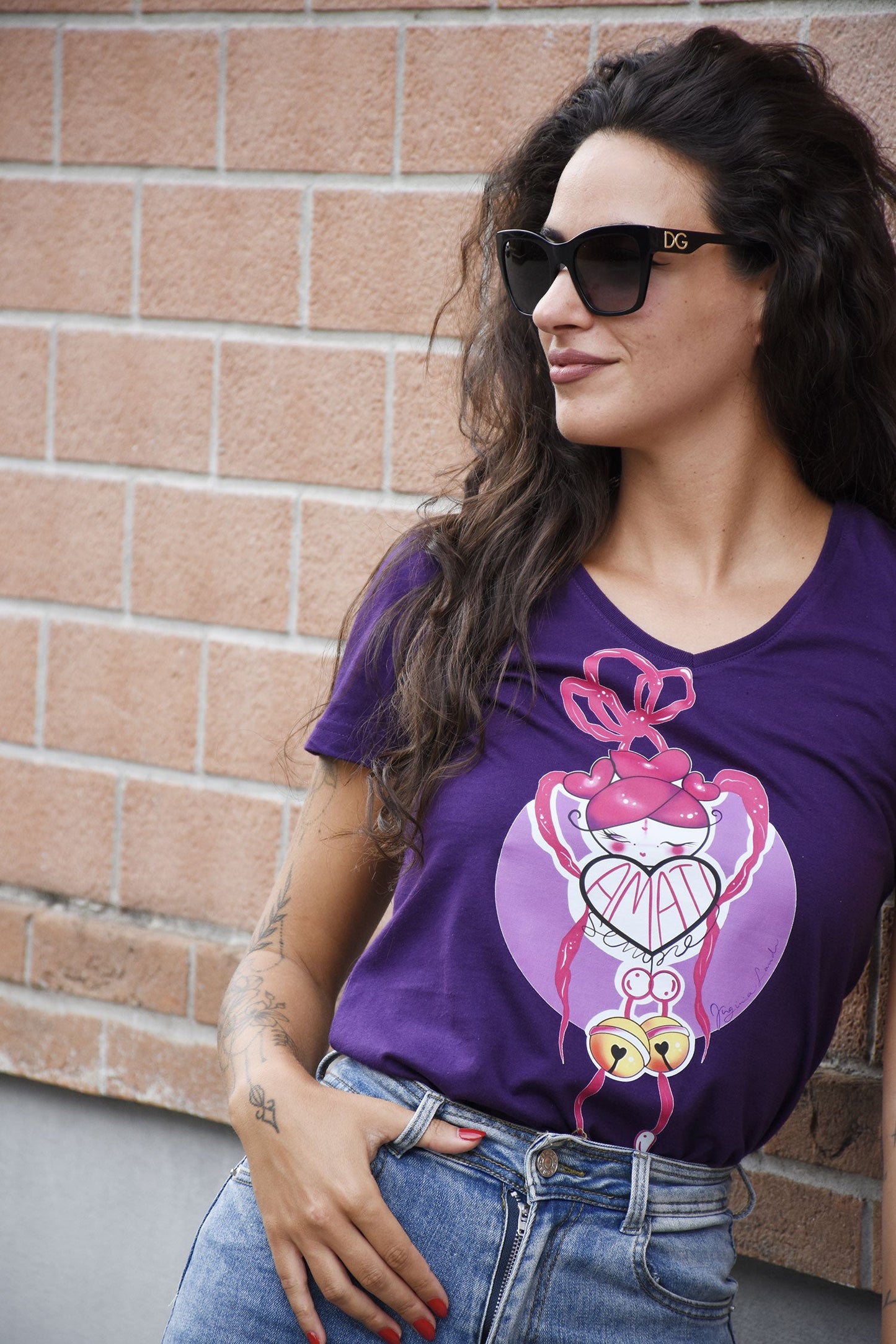 ORIGINAL DESIGN T-SHIRT CHERRY BLOOM "ALWAYS LOVED"