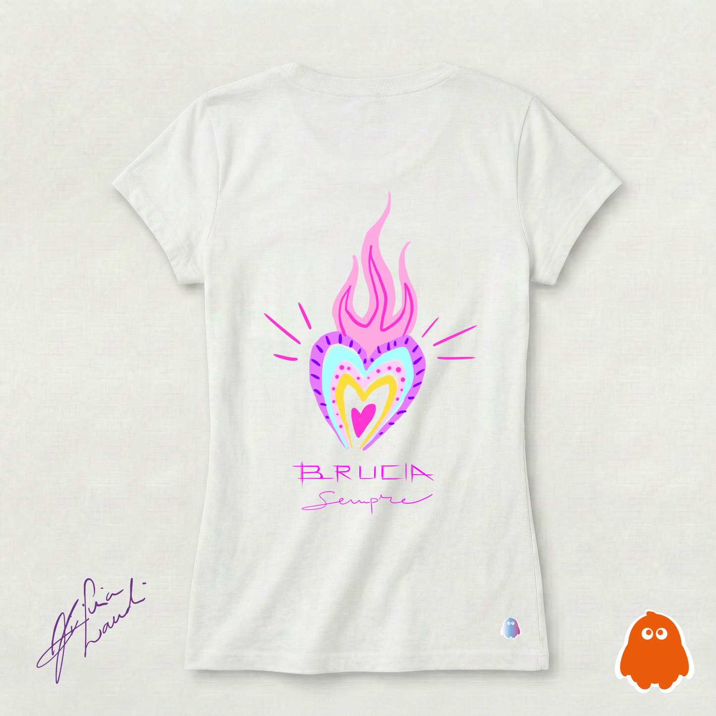 CAMISETA DE DISEÑO ORIGINAL CHERRY BLOOM "SIEMPRE ARDE"