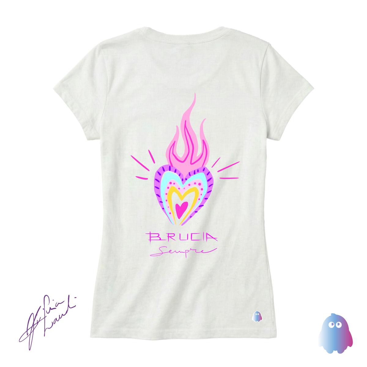 T-SHIRT ORIGINAL DESIGN CHERRY BLOOM "BRUCIA SEMPRE"