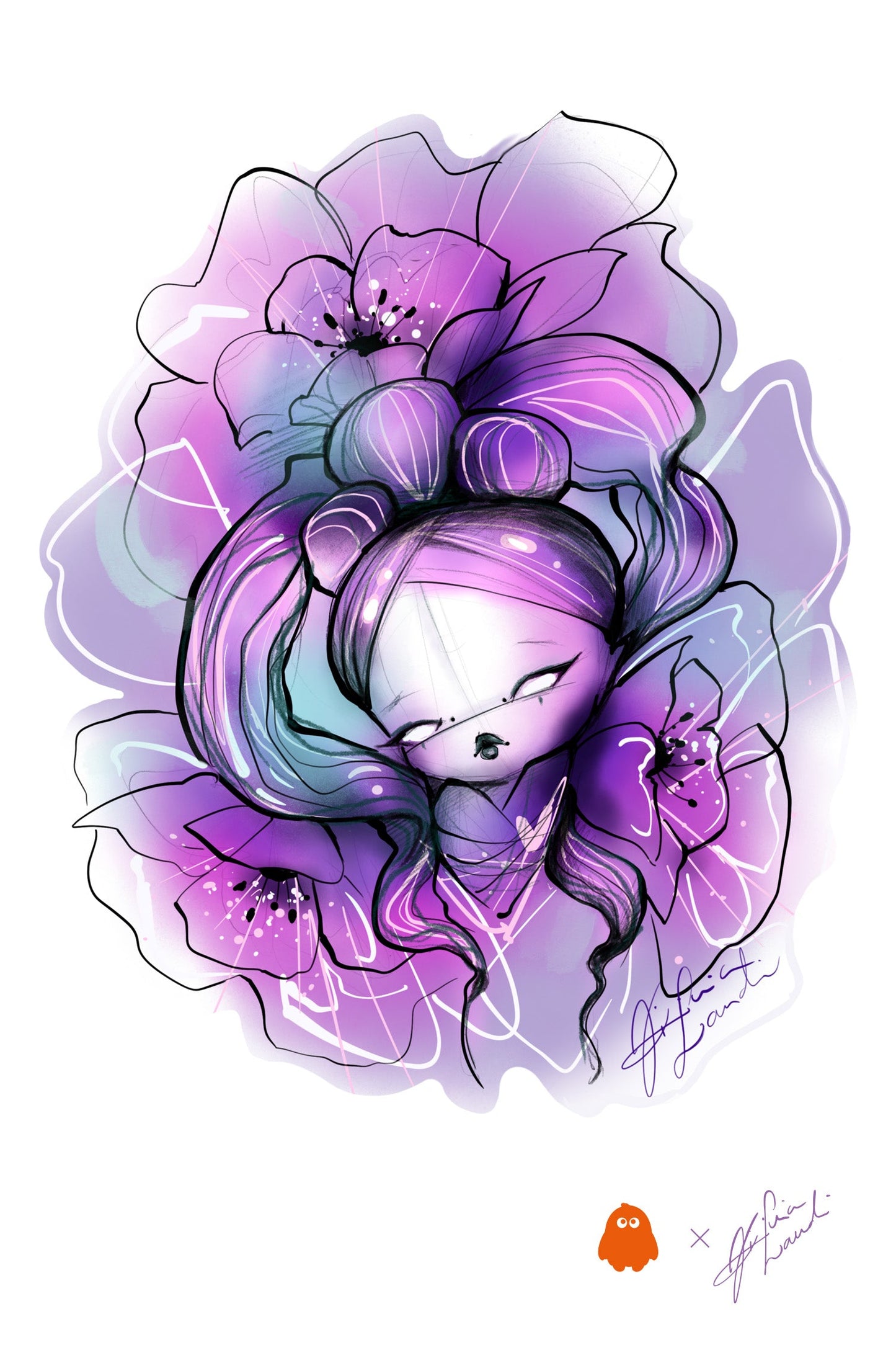 T-SHIRT ORIGINAL DESIGN CHERRY BLOOM "FLOWER DOLL"