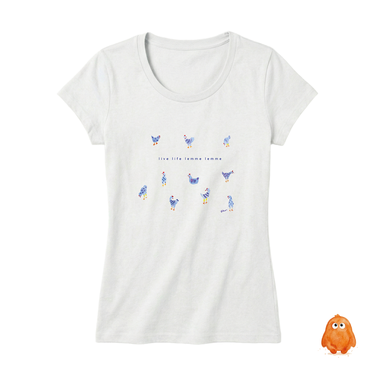 T-SHIRT ORIGINAL VITTORIA x MAGI "LIVE LIFE LEMME LEMME" #BLUE